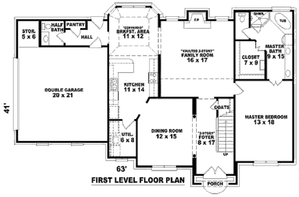 Traditional Floor Plan - Main Floor Plan #81-13698
