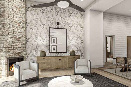 Interior - Family Room 1 for Barndominium House Plan #455-543 - 2 bed, 1 bath