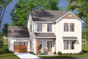 Cottage Exterior - Front Elevation Plan #513-2305