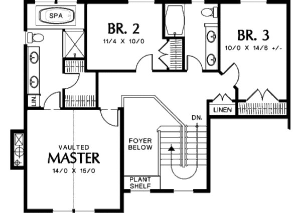 Dream House Plan - Traditional Floor Plan - Upper Floor Plan #48-397