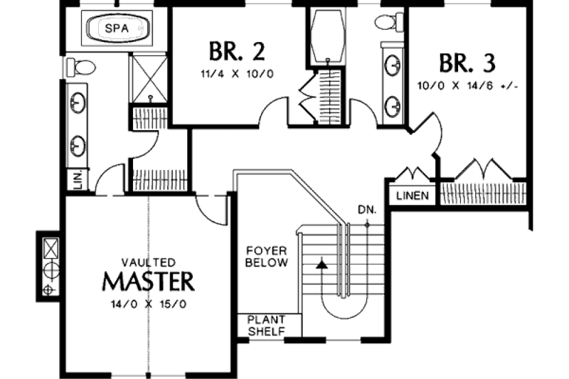 Home Plan - Floor Plan - Upper Floor for Traditional House Plan #48-397 - 4 bed, 3 bath