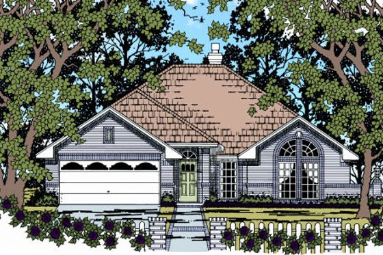 Exterior - Front Elevation for Traditional House Plan #42-357 - 3 bed, 2 bath
