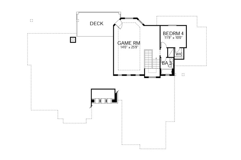 House Blueprint - Floor Plan - Upper Floor for Mediterranean House Plan #80-126 - 4 bed, 3.5 bath
