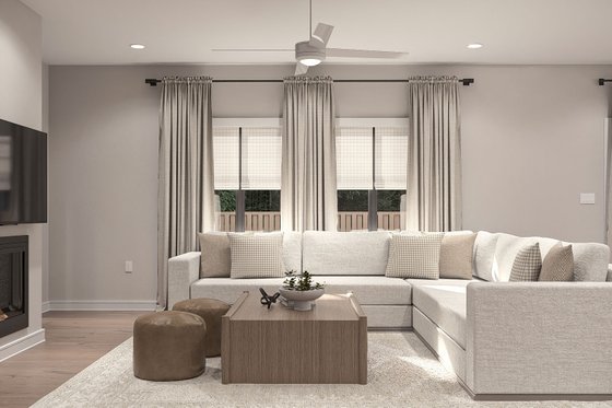 Interior - Family Room for Traditional House Plan #455-775 - 4 bed, 3.5 bath