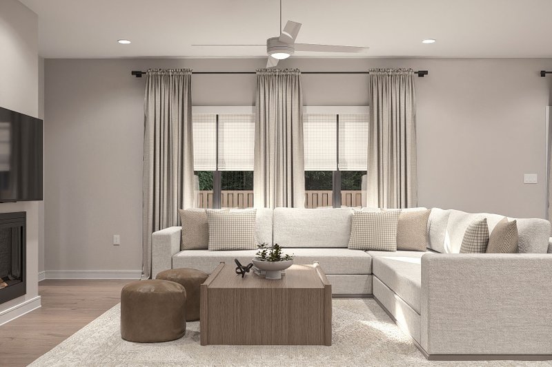 House Blueprint - Interior - Family Room for Traditional House Plan #455-775 - 4 bed, 3.5 bath