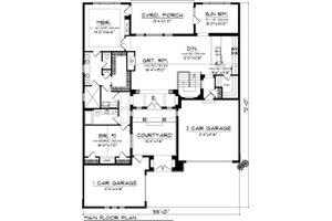Tuscan house plan, European design, floor plan