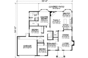 Mediterranean Style House Plan - 3 Beds 2 Baths 1723 Sq/Ft Plan #320-393 