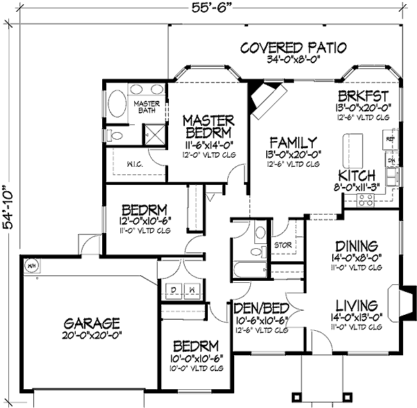 House Design - Mediterranean Floor Plan - Main Floor Plan #320-393