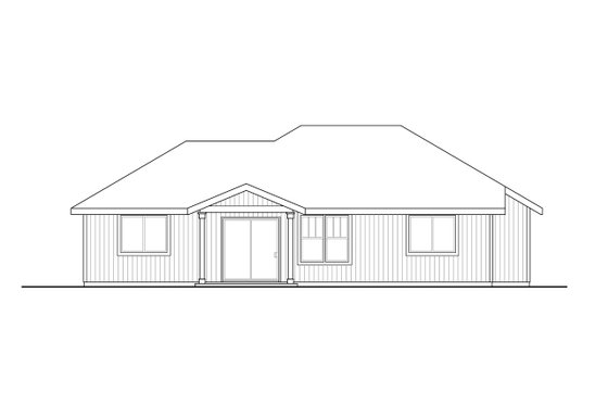 Exterior - Rear Elevation for Traditional House Plan #124-1255 - 3 bed, 2 bath