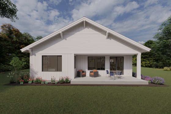 Exterior - Rear Elevation 1 for Farmhouse House Plan #1069-36 - 2 bed, 2 bath