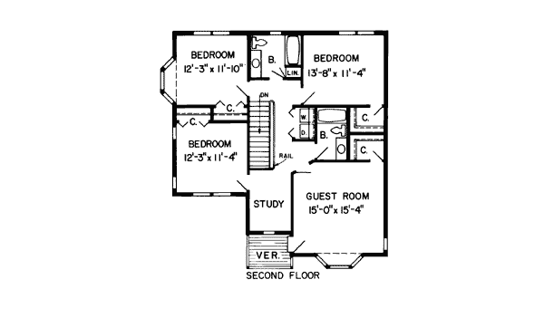 European Floor Plan - Upper Floor Plan #312-439