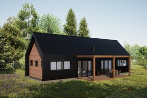 Exterior - Rear Elevation for Modern House Plan #933-11 - 2 bed, 2 bath