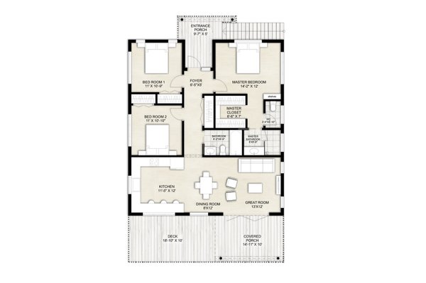 Bungalow Floor Plan - Upper Floor Plan #924-25