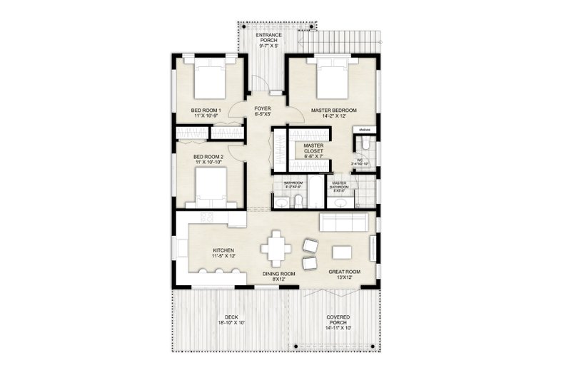 Dream House Plan - Floor Plan - Upper Floor for Bungalow House Plan #924-25 - 4 bed, 3 bath