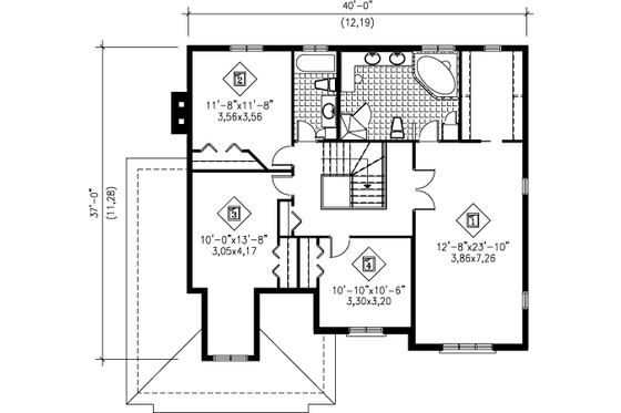 Floor Plan - Upper Floor for Traditional House Plan #25-4176 - 4 bed, 2.5 bath