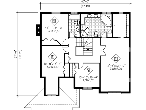 Traditional Floor Plan - Upper Floor Plan #25-4176