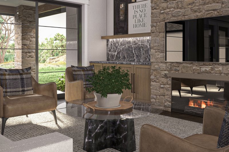 House Blueprint - Interior - Family Room 2 for Modern House Plan #455-464 - 5 bed, 4.5 bath