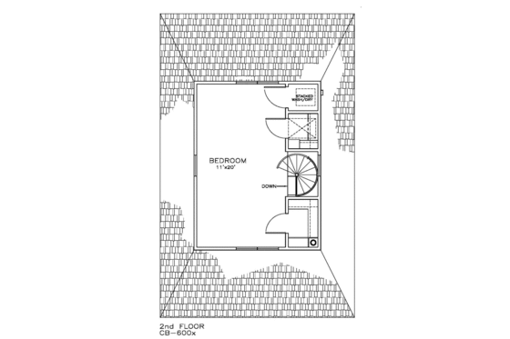 Floor Plan - Upper Floor for Cottage House Plan #8-210 - 1 bed, 1 bath