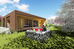 Exterior - Front Elevation 3 for Modern House Plan #549-3 - 4 bed, 2 bath