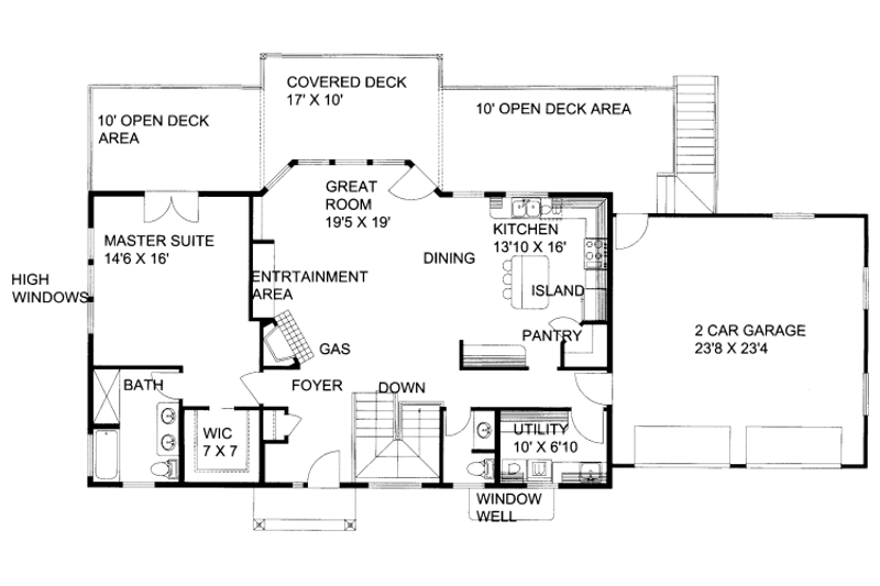Home Plan - Floor Plan - Main Floor for Cabin House Plan #117-785 - 4 bed, 2.5 bath