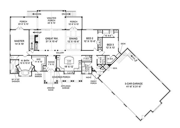 Country Floor Plan - Main Floor Plan #119-365