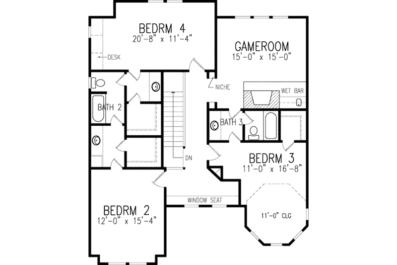 Home Plan - Floor Plan - Upper Floor for Victorian House Plan #410-264 - 4 bed, 3.5 bath