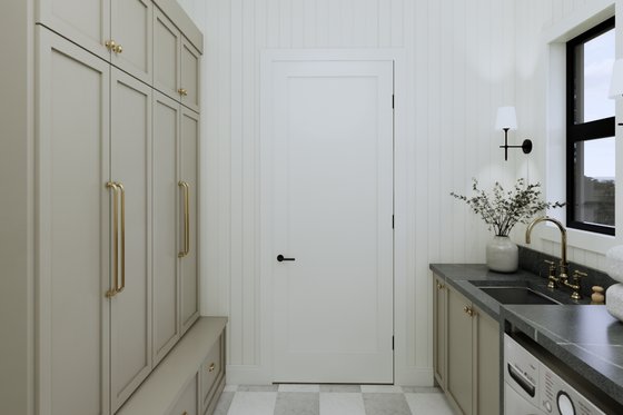 Interior - Laundry for European House Plan #1114-28 - 3 bed, 2.5 bath
