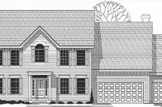 Exterior - Front Elevation for Colonial House Plan #67-552 - 4 bed, 3.5 bath
