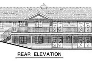 Exterior - Rear Elevation for Ranch House Plan #18-156 - 3 bed, 2 bath