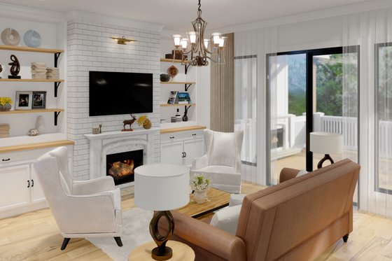 Interior - Family Room for Farmhouse House Plan #54-546 - 3 bed, 2.5 bath