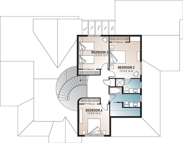 House Blueprint - Traditional Floor Plan - Upper Floor Plan #23-329