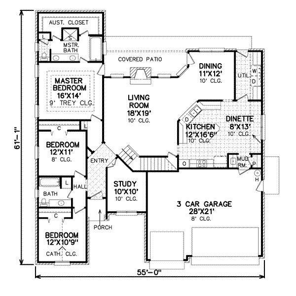 Traditional Floor Plan - Main Floor Plan #65-502