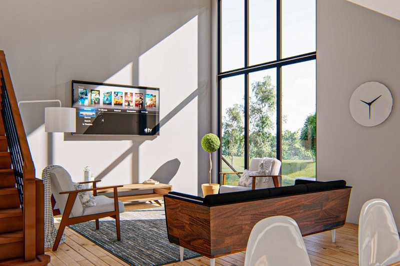 Dream House Plan - Interior - Family Room for Contemporary House Plan #455-209 - 3 bed, 2.5 bath