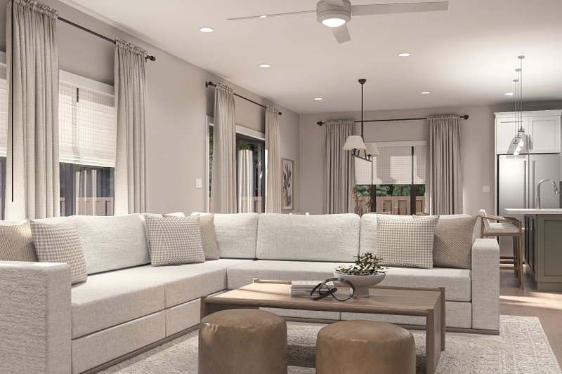 House Blueprint - Interior - Family Room 1 for Traditional House Plan #455-775 - 4 bed, 3.5 bath