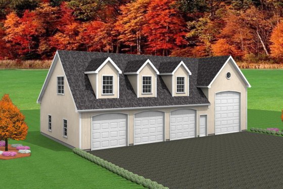Exterior - Front Elevation for Country House Plan #75-205, 0 bath