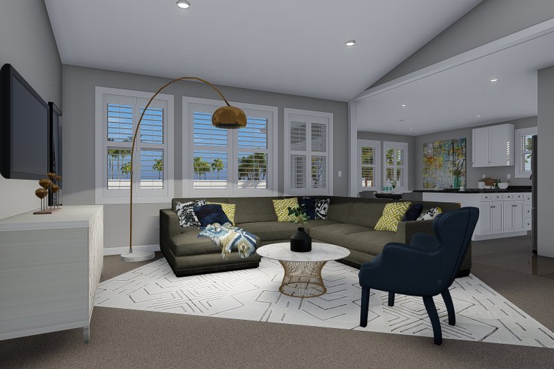 House Blueprint - Interior - Family Room for Traditional House Plan #1060-56 - 3 bed, 2 bath