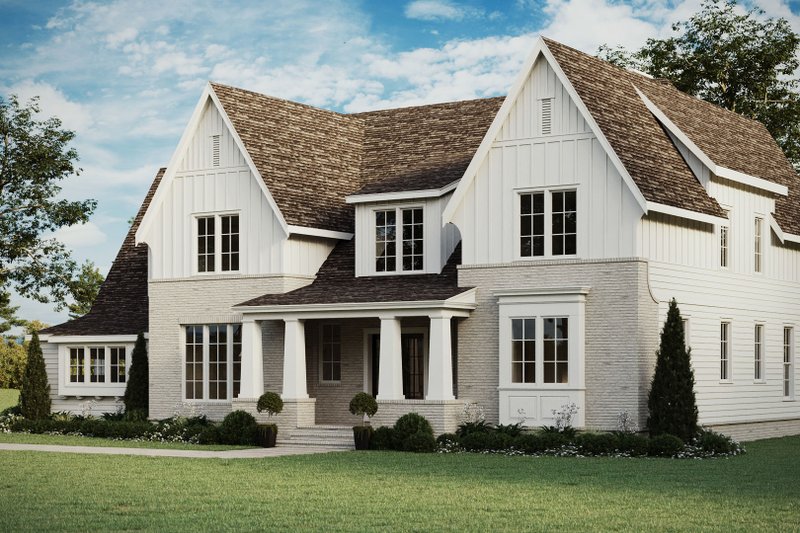 House Blueprint - Exterior - Front Elevation 3 for Tudor House Plan #461-112 - 3 bed, 5.5 bath