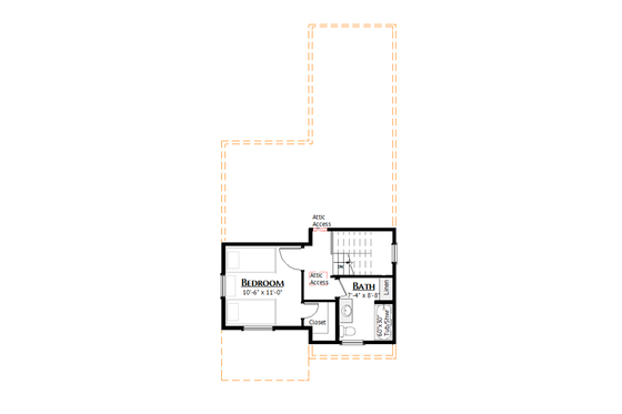 Floor Plan - Upper Floor for Contemporary House Plan #1099-16 - 2 bed, 2 bath