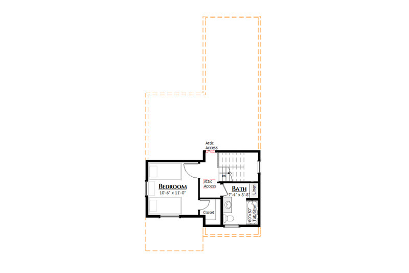 House Design - Floor Plan - Upper Floor for Contemporary House Plan #1099-16 - 2 bed, 2 bath