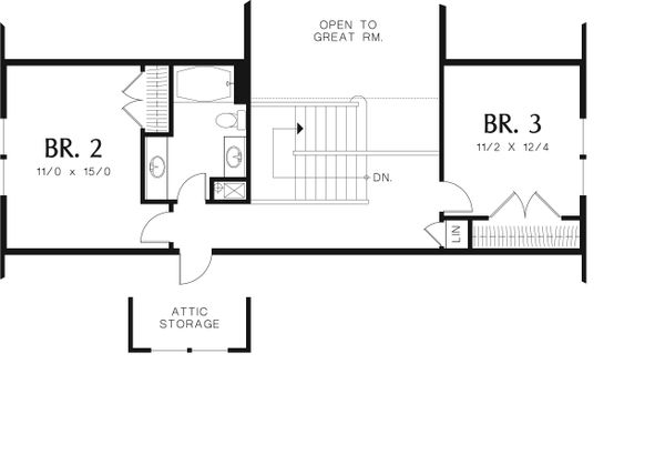 Home Plan - Craftsman Floor Plan - Upper Floor Plan #48-553