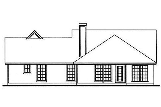 Exterior - Rear Elevation for Country House Plan #42-392 - 3 bed, 2 bath