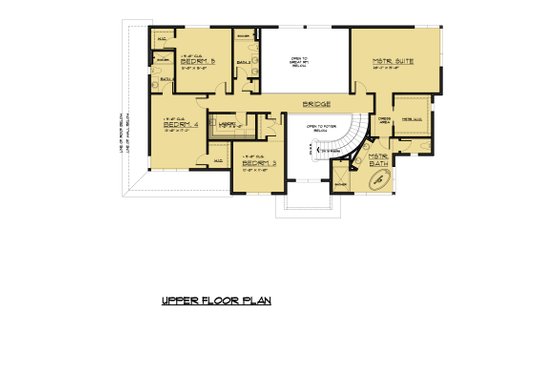 Floor Plan - Upper Floor for Traditional House Plan #1066-60 - 4 bed, 4.5 bath