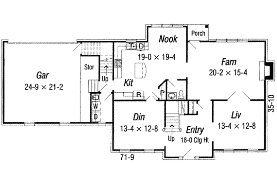 Floor Plan - Main Floor for European House Plan #329-120 - 5 bed, 2.5 bath