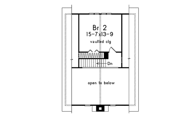 Floor Plan - Upper Floor for Cottage House Plan #57-483 - 2 bed, 1 bath