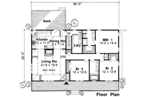 Floor Plan - Main Floor for Country House Plan #312-575 - 3 bed, 2 bath