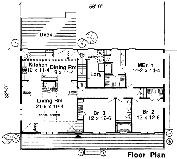 Country Floor Plan - Main Floor Plan #312-575