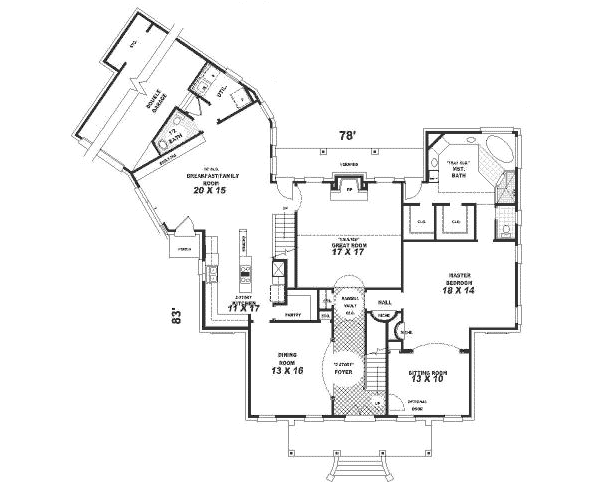 Southern Floor Plan - Main Floor Plan #81-351