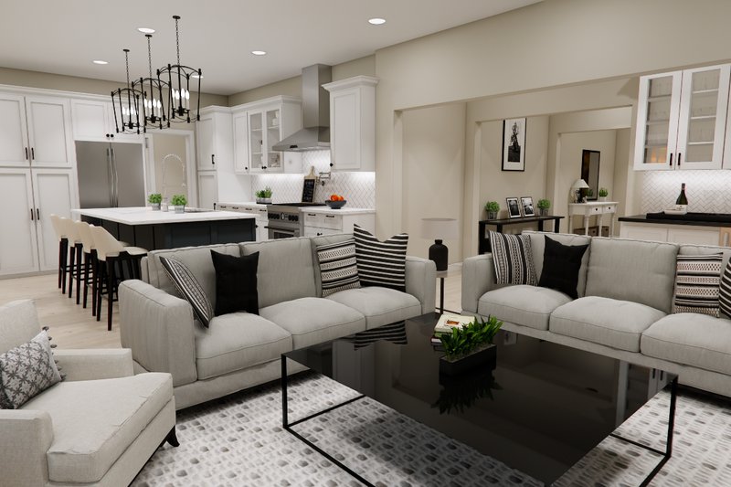 House Blueprint - Interior - Family Room 1 for Bungalow House Plan #51-1361 - 4 bed, 3.5 bath