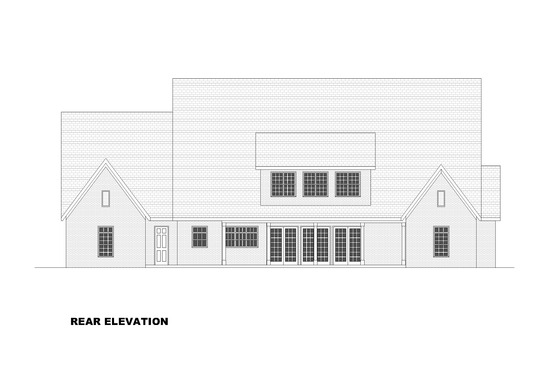 Exterior - Rear Elevation for European House Plan #1117-10 - 4 bed, 4.5 bath