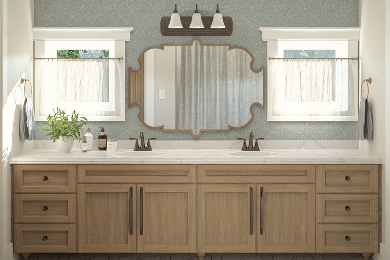 House Blueprint - Interior - Master Bathroom for European House Plan #455-749 - 3 bed, 2.5 bath